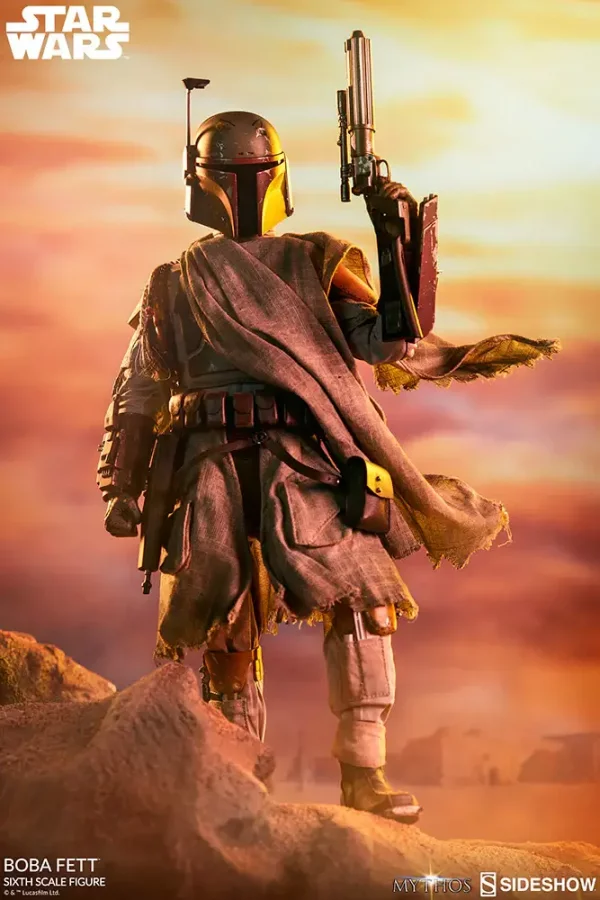 Boba Fett statues with poncho