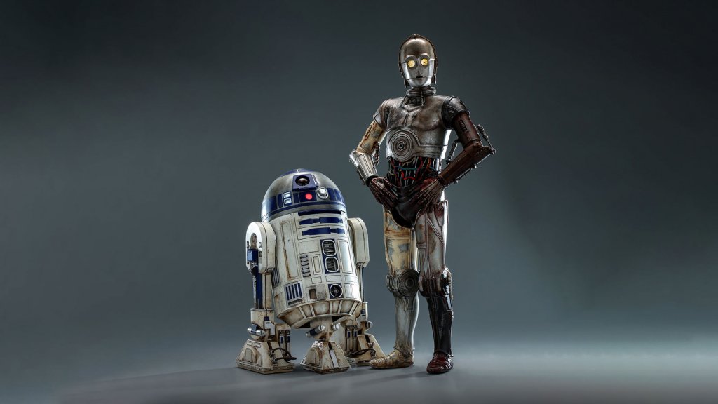 R2-D2 and C-3PO Star Wars droid statues