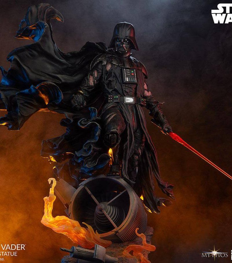 Darth Vader Mythos Sith Statues standing on destroyed X-Wing